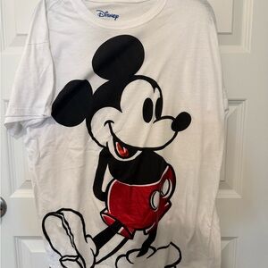 Disney Mickey Mouse Logo White Shirt Sz XL